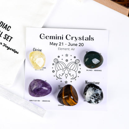 Twelve constellations crystal raw stone