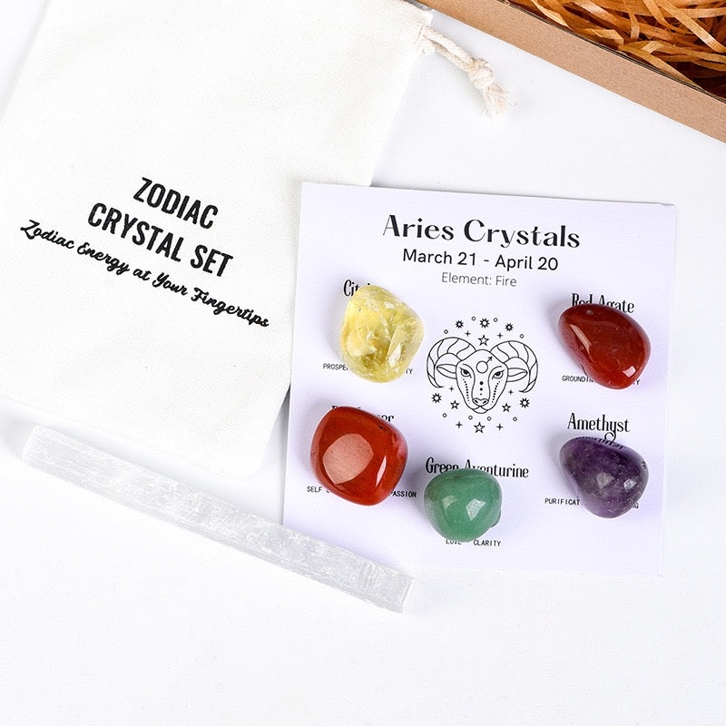 Twelve constellations crystal raw stone